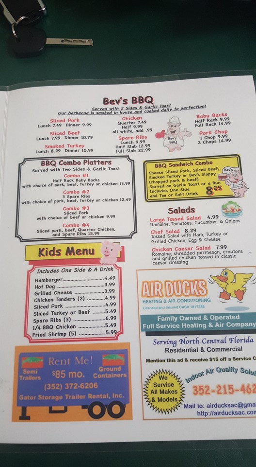 Bev's Burger Cafe What's for Dinner Gainesville